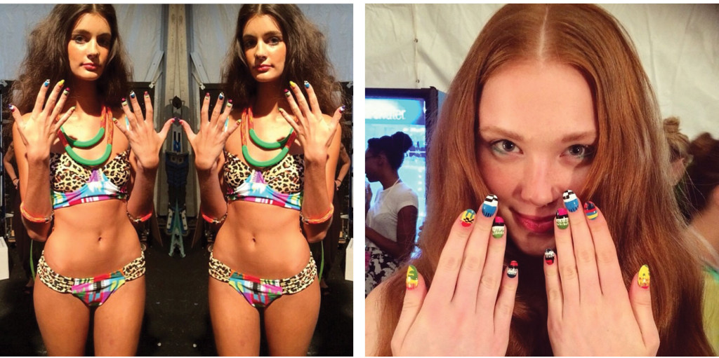 Nail art by Vanity PRojects for Mara Hoffman swim week show