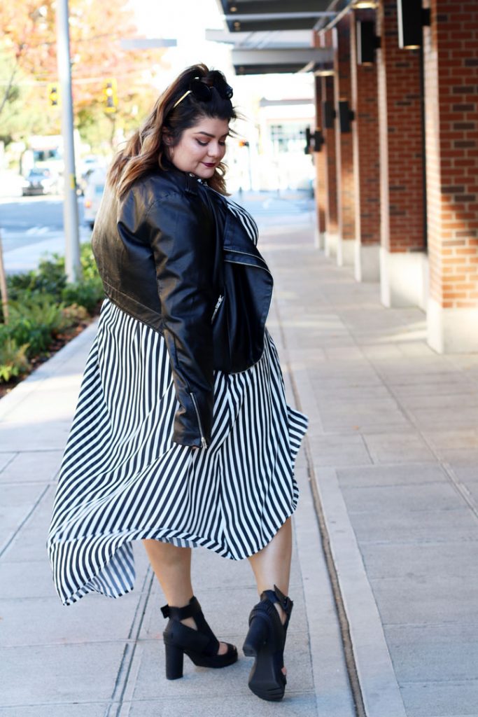 girl with curves collection miranda stripe shirt dress
